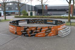 Pannakooi evenement, aluminium pannaveld, modulair, voorzien van HDPE platen, veilig sporten